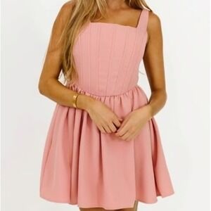 Aureum NEW Women Small Mini Corset Dress Pink Circle Skirt Pockets Coquette